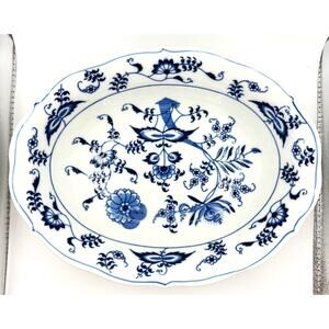 BLUE DANUBE Blue Onion 10" Oval Vintage Serving Bowl Dish